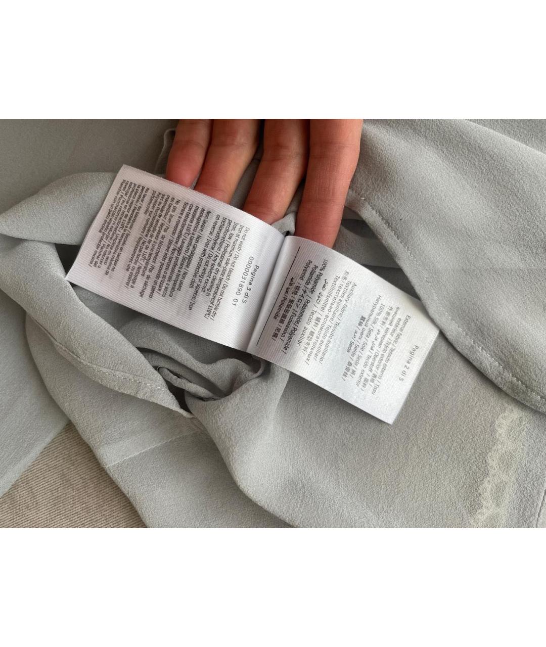 RED VALENTINO Голубая шелковая блузы, фото 4