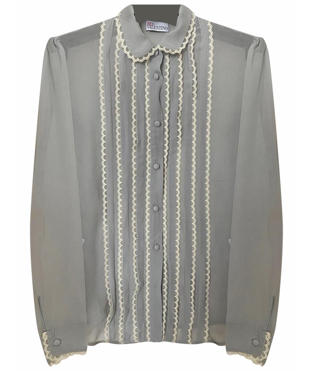 RED VALENTINO Голубая шелковая блузы, фото 1