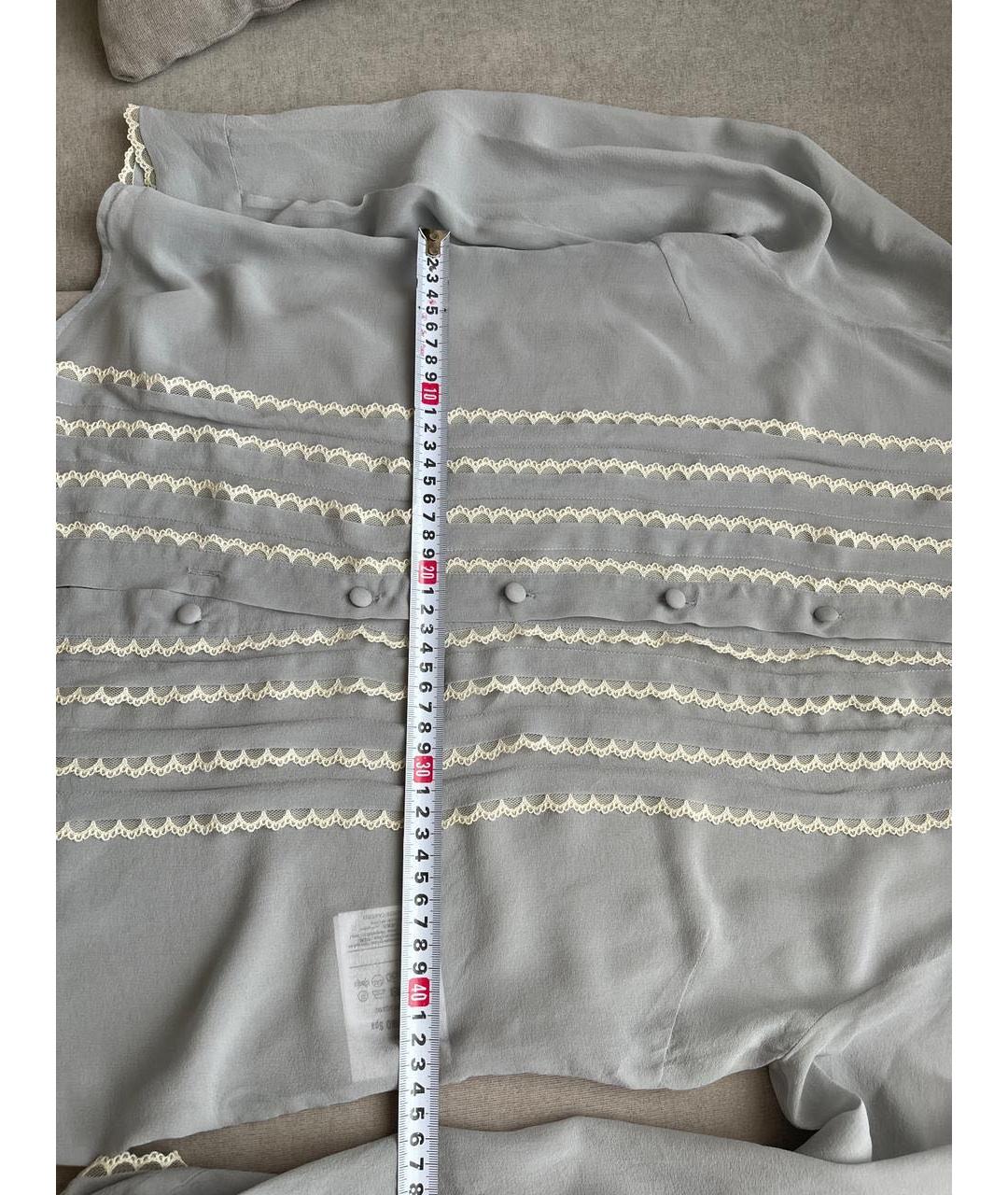 RED VALENTINO Голубая шелковая блузы, фото 6