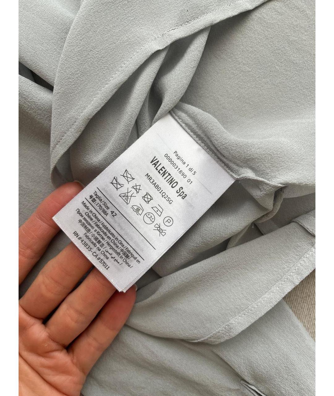 RED VALENTINO Голубая шелковая блузы, фото 3