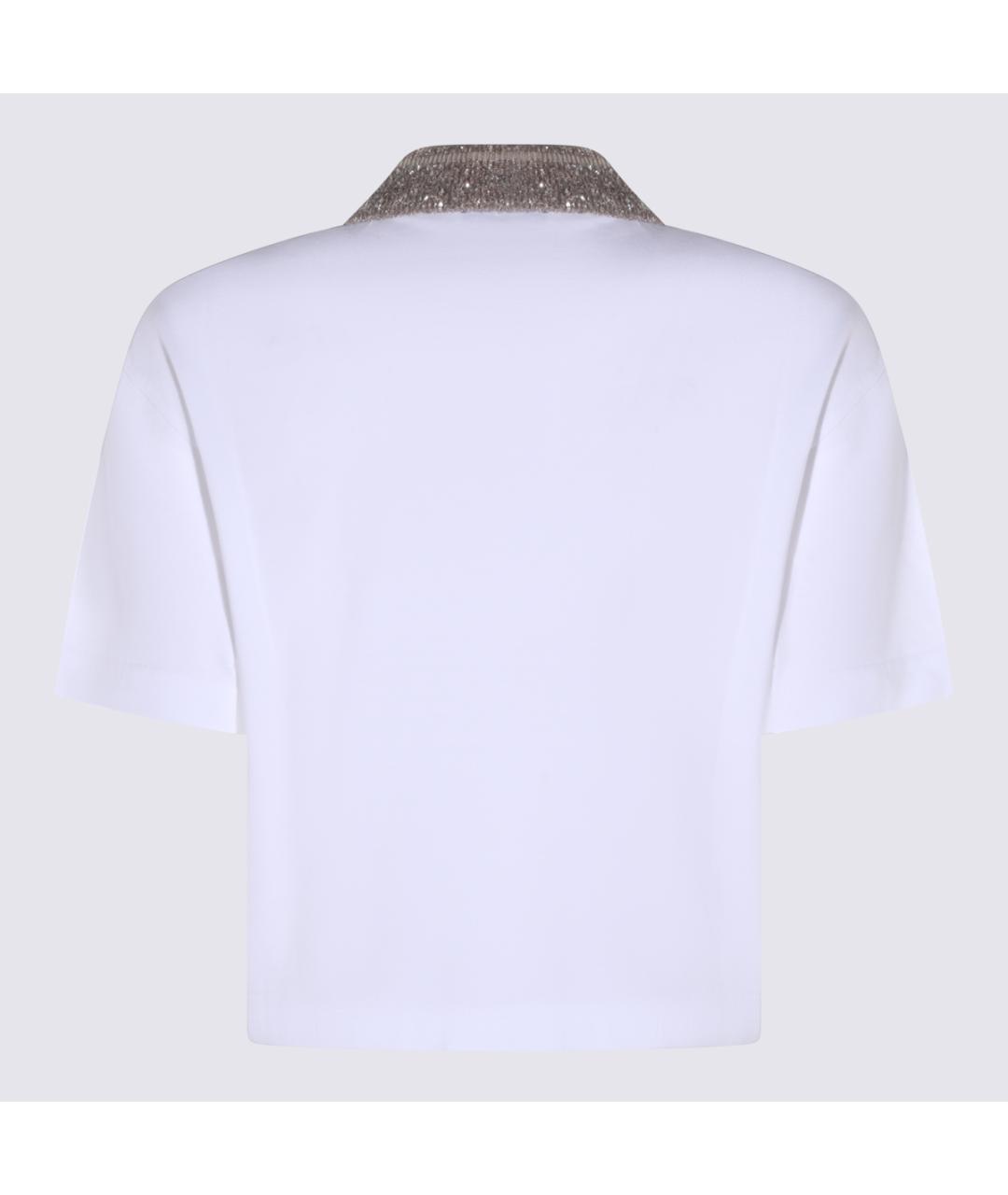 BRUNELLO CUCINELLI Белая хлопковая футболка, фото 2