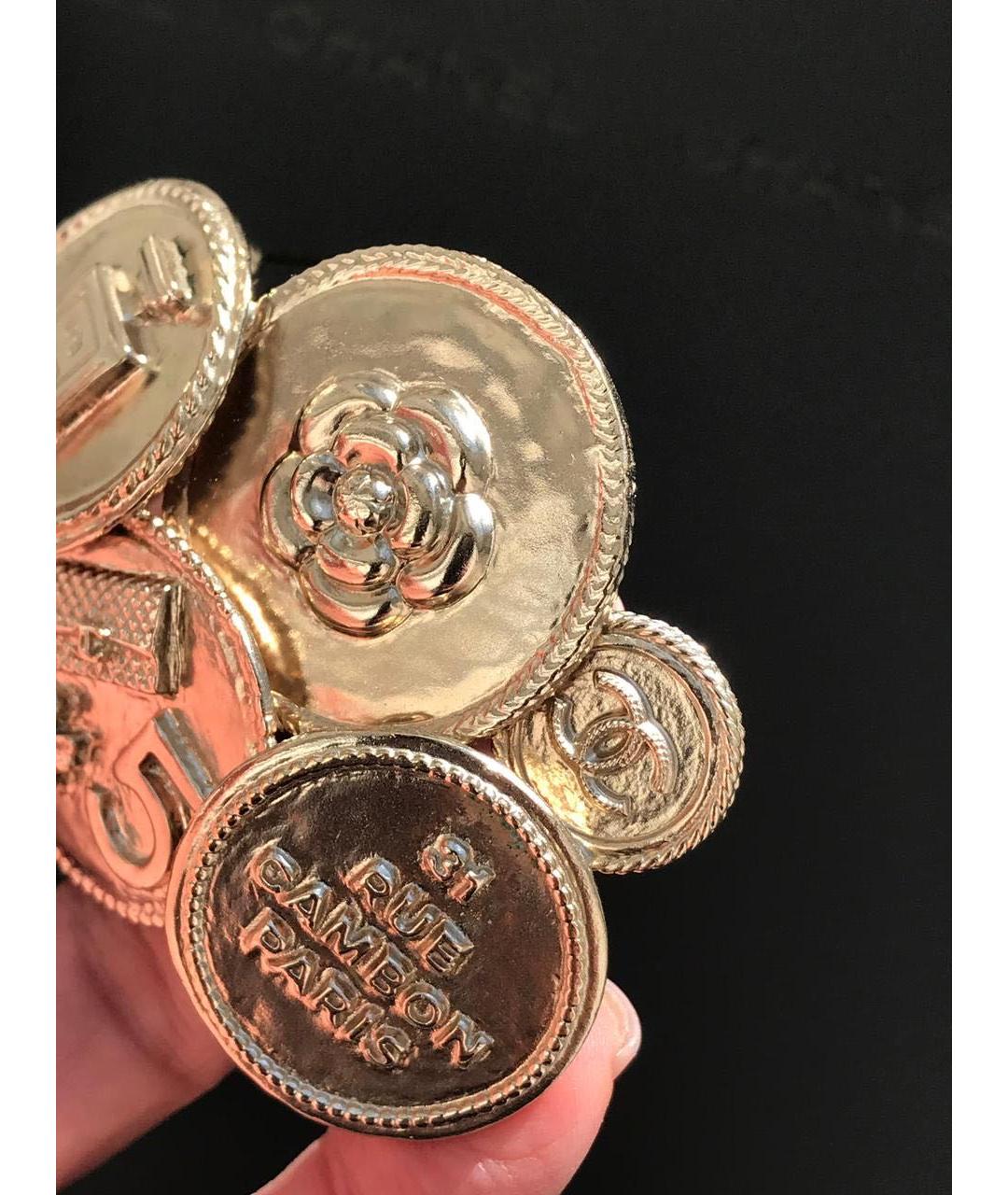 CHANEL Золотая металлическая булавка / брошь, фото 3