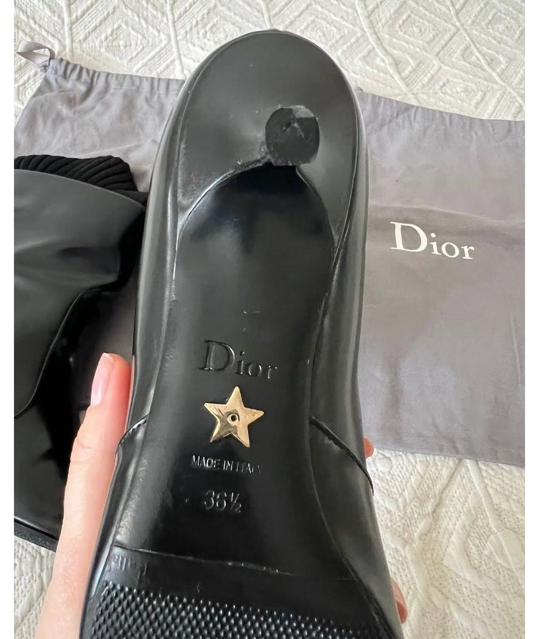 CHRISTIAN DIOR Черные ботильоны из лакированной кожи, фото 4