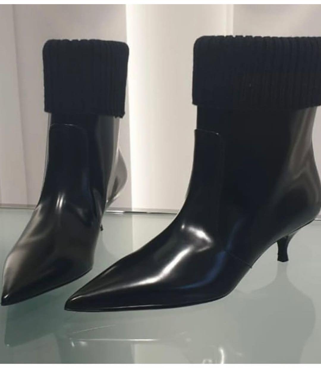 CHRISTIAN DIOR Черные ботильоны из лакированной кожи, фото 7