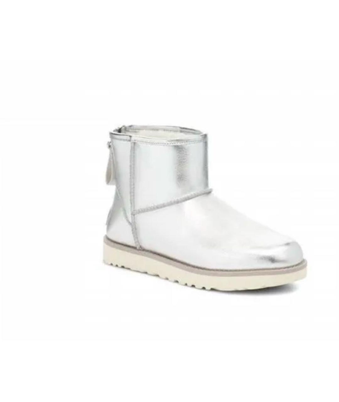 UGG AUSTRALIA Серебряные кожаные полусапоги, фото 2