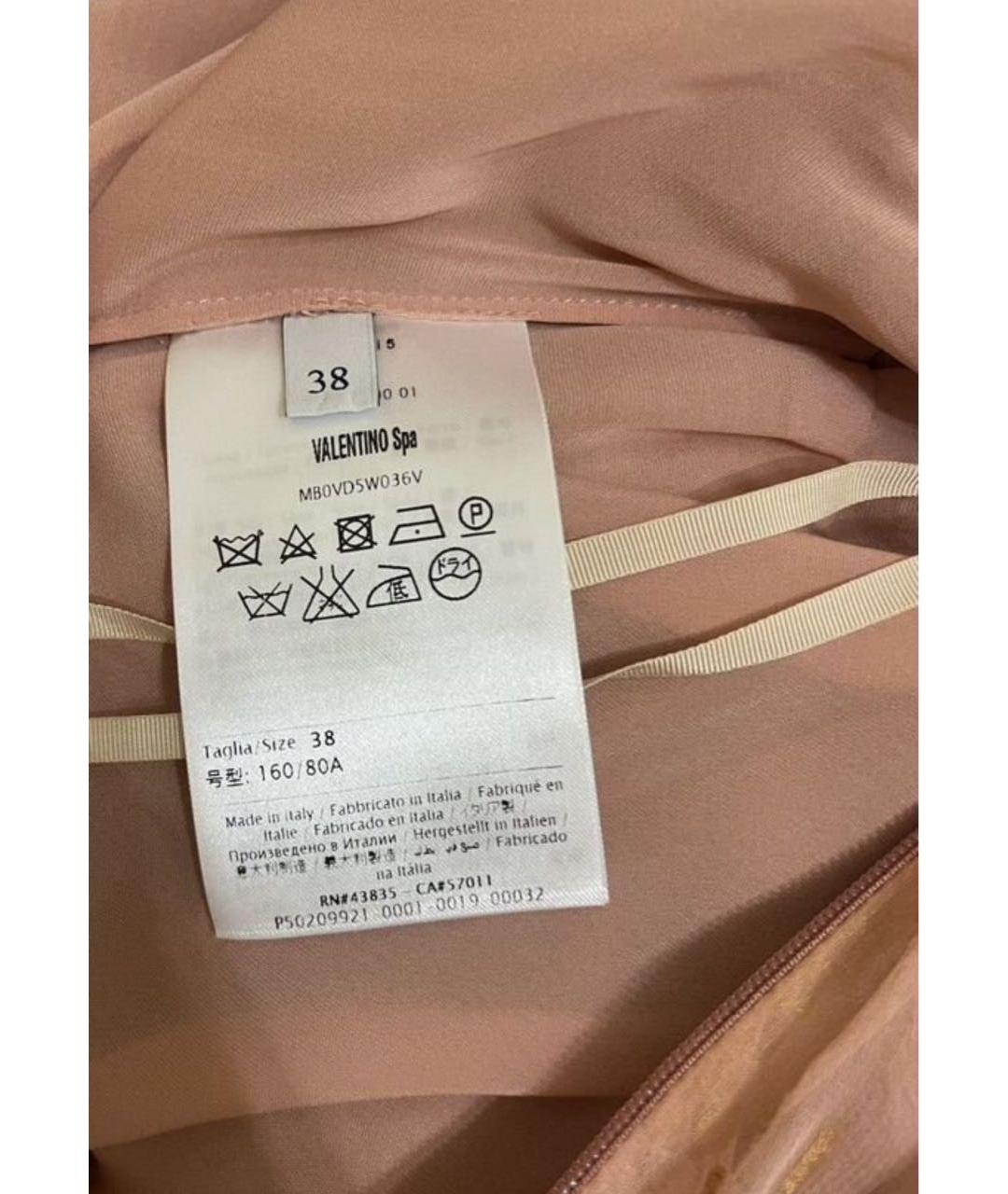 VALENTINO Коралловое шелковое вечернее платье, фото 5