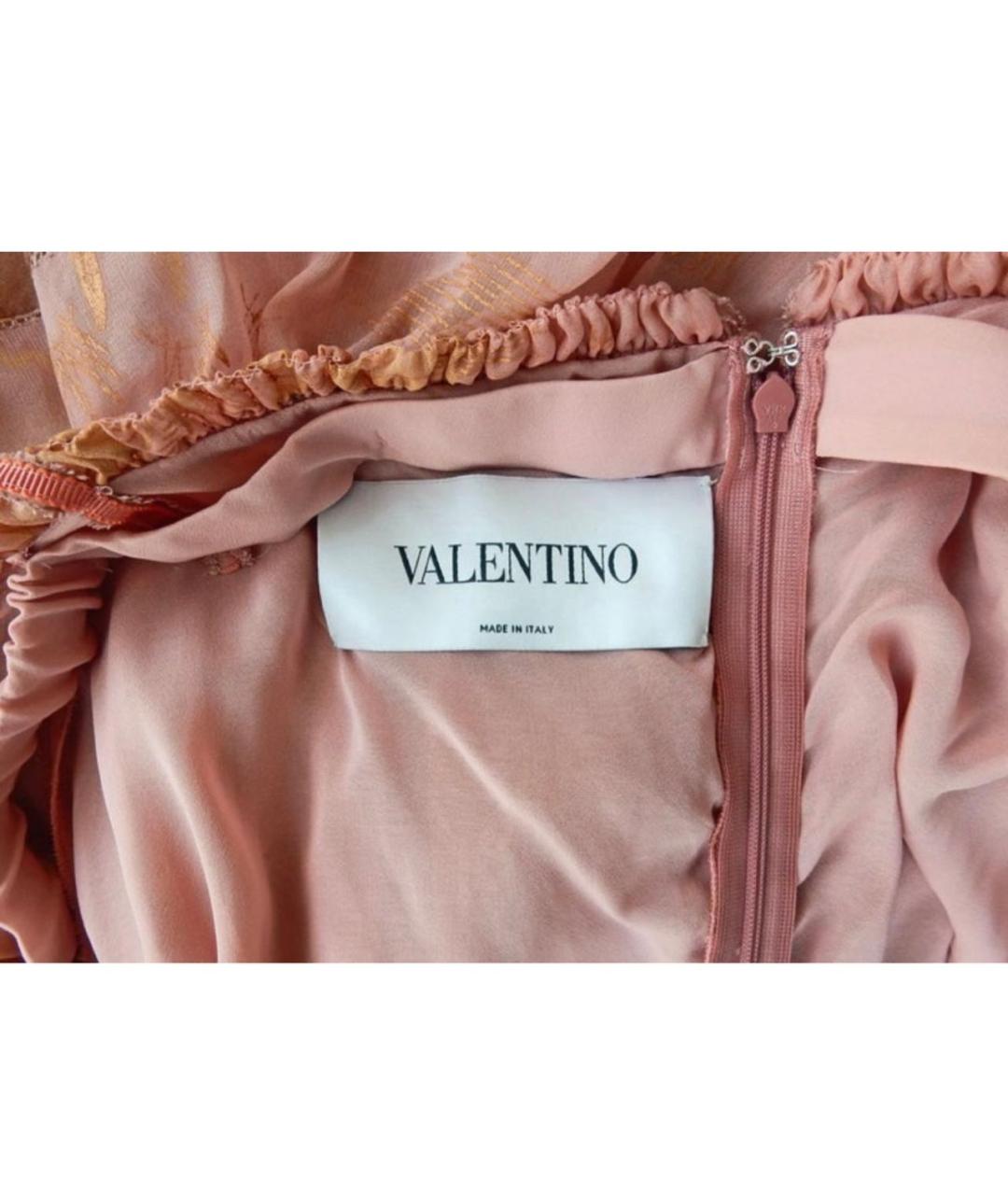 VALENTINO Коралловое шелковое вечернее платье, фото 3