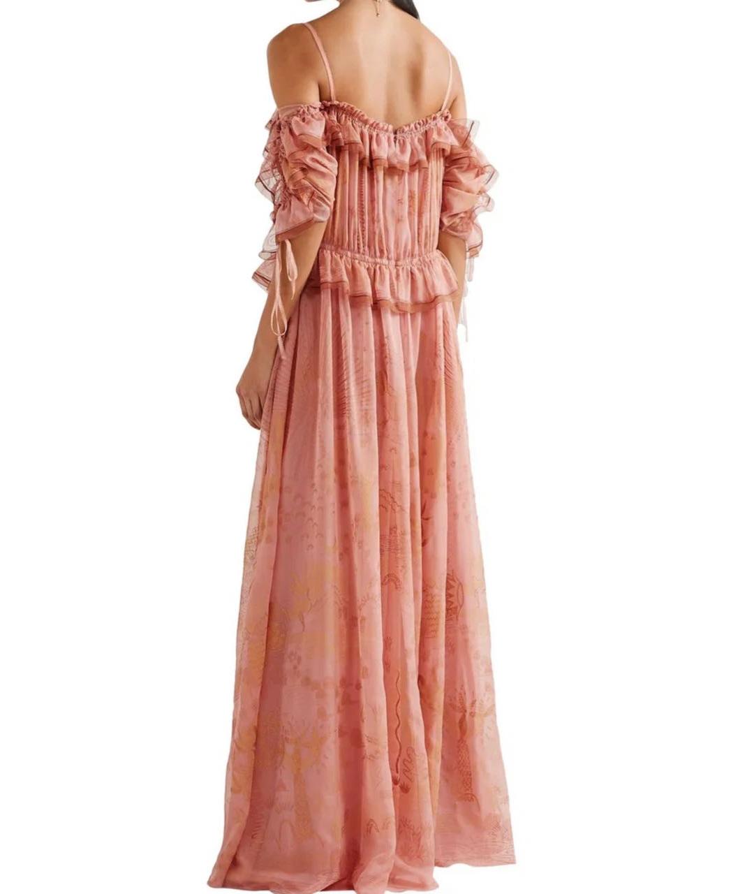 VALENTINO Коралловое шелковое вечернее платье, фото 2