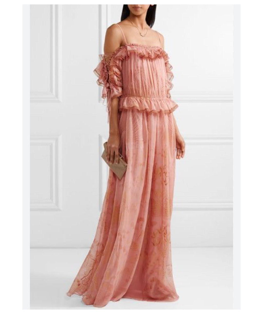 VALENTINO Коралловое шелковое вечернее платье, фото 4