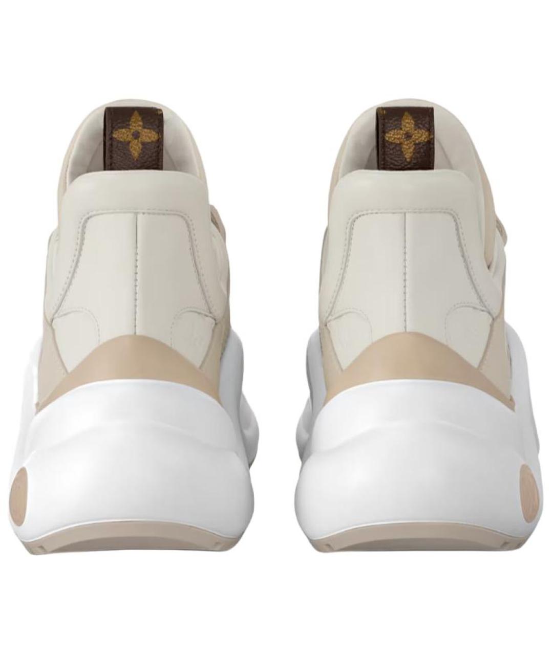 LOUIS VUITTON Бежевые кожаные кроссовки, фото 4