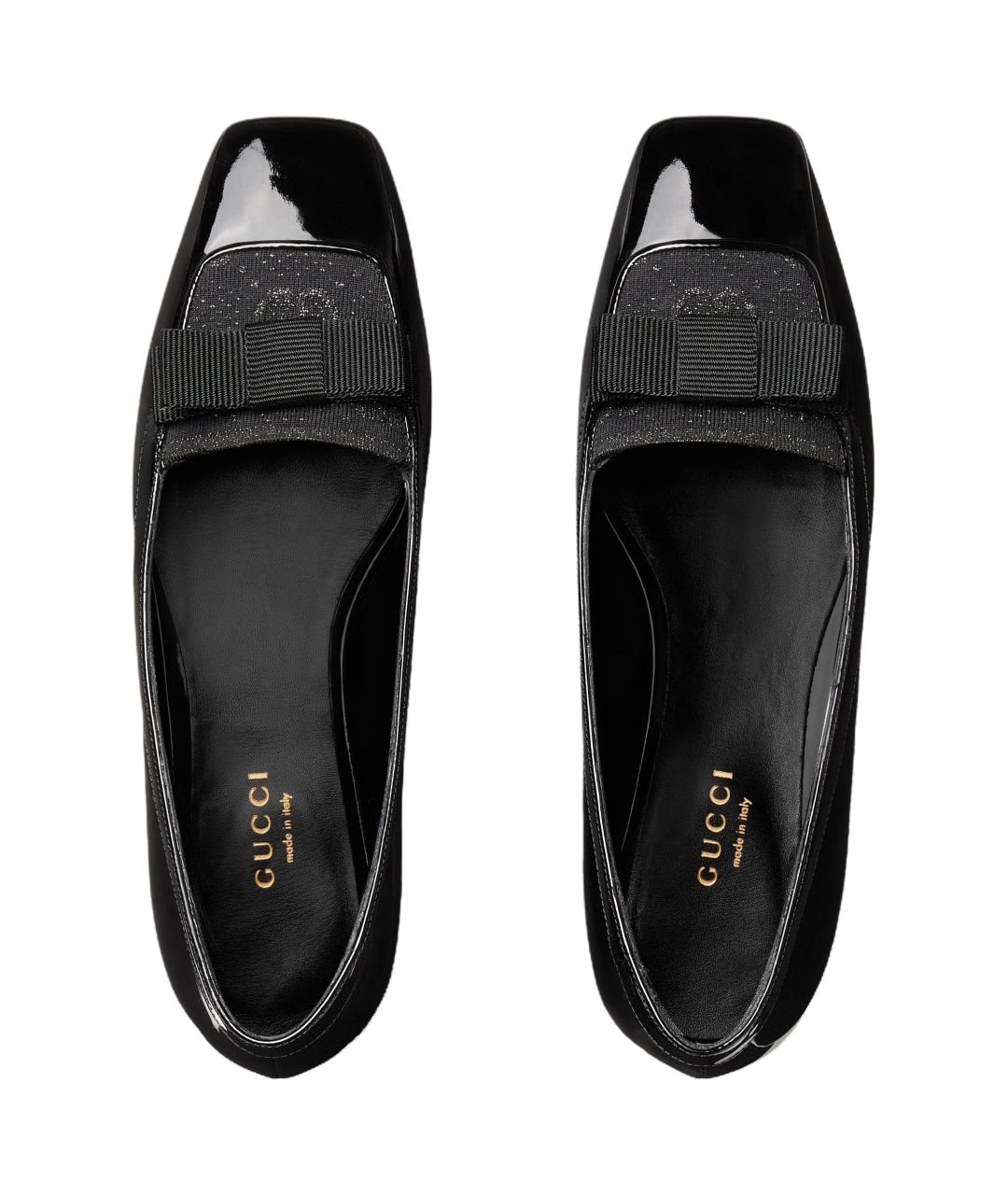GUCCI Черные кожаные балетки, фото 3