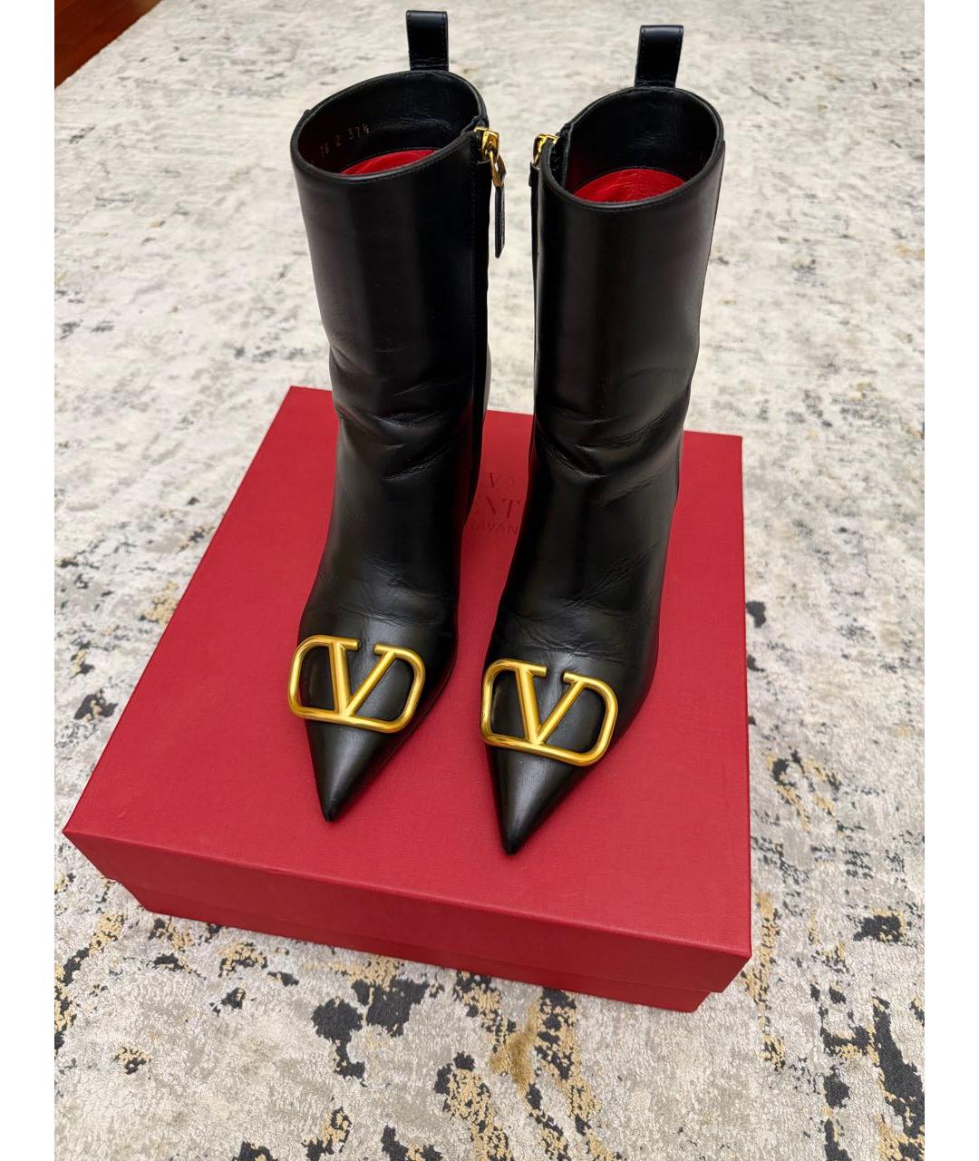 VALENTINO Черные кожаные ботильоны, фото 3