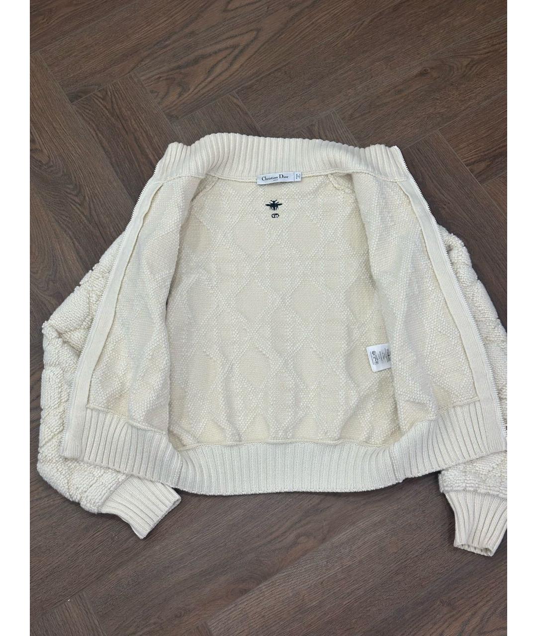 CHRISTIAN DIOR Белый шерстяной кардиган, фото 5