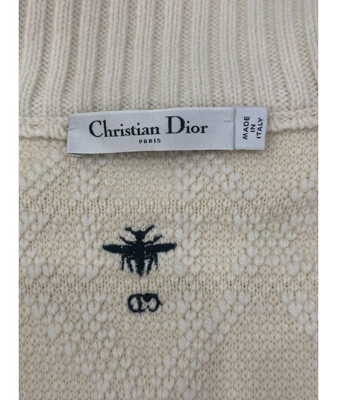 CHRISTIAN DIOR Белый шерстяной кардиган, фото 6