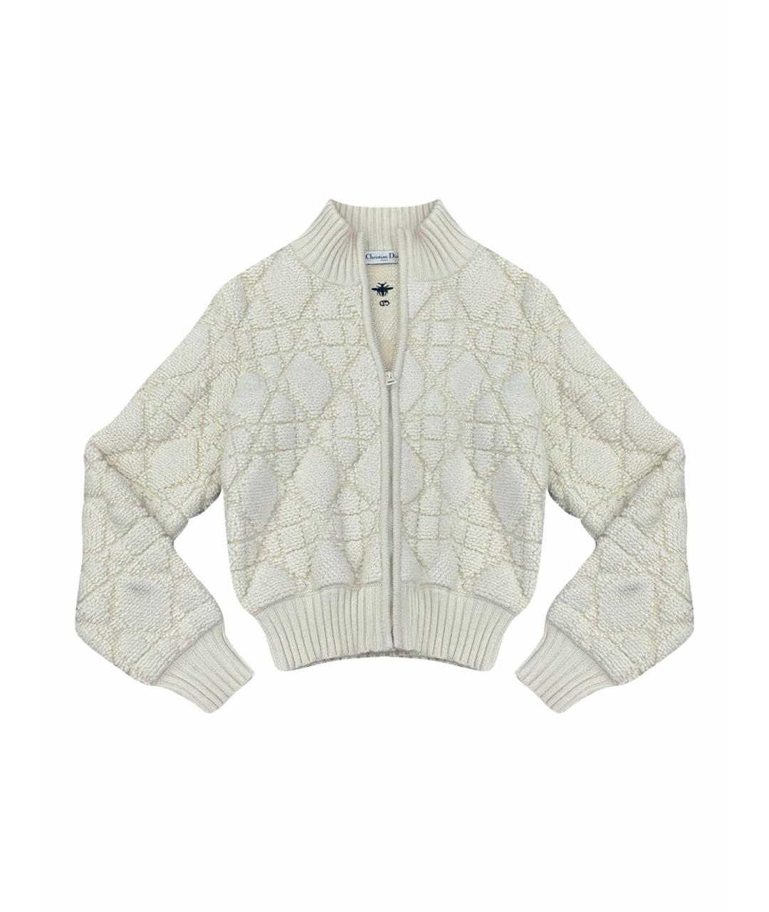 CHRISTIAN DIOR Белый шерстяной кардиган, фото 1