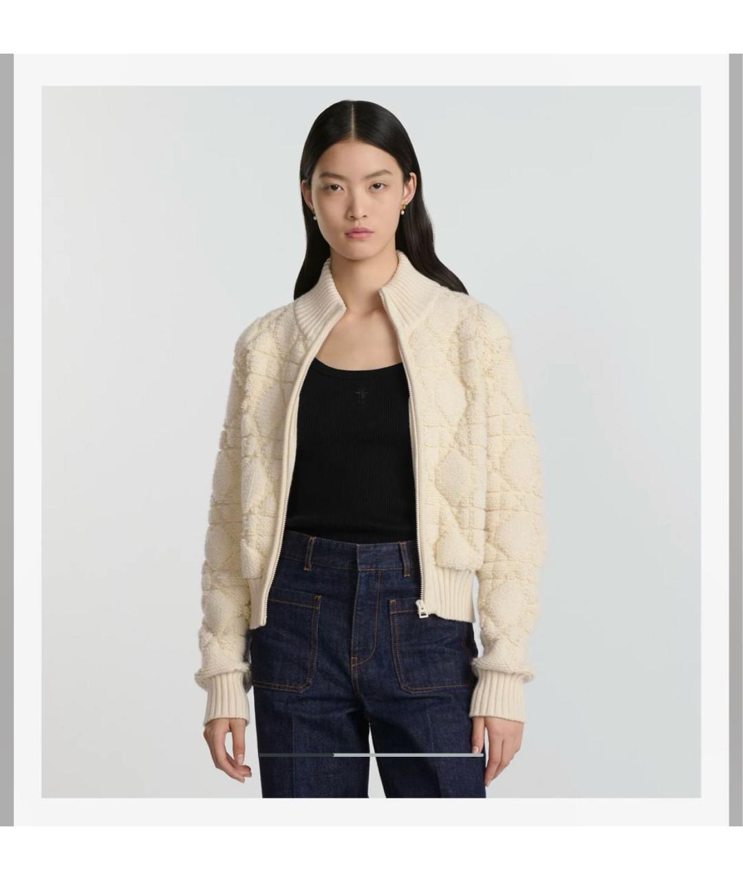 CHRISTIAN DIOR Белый шерстяной кардиган, фото 8