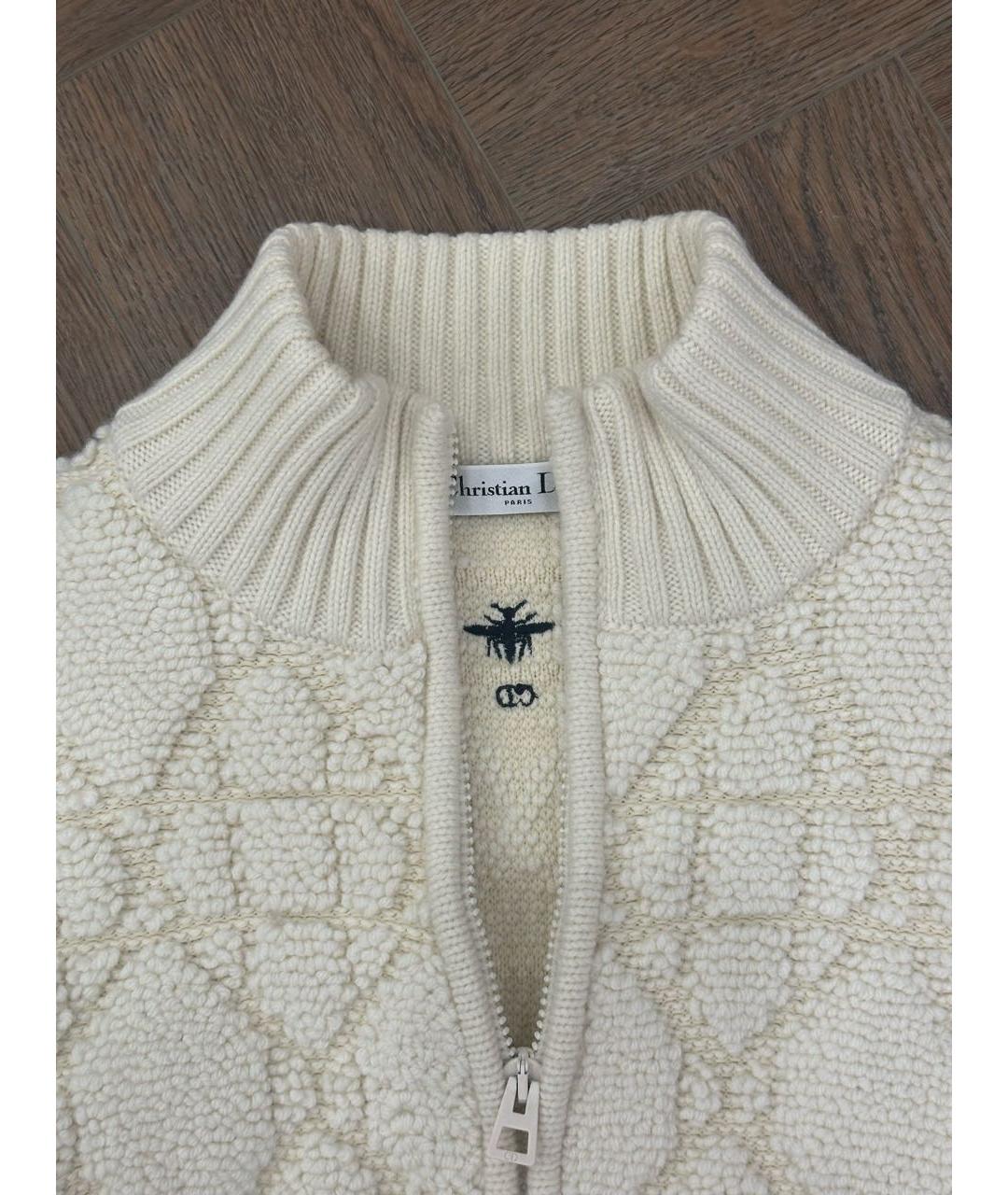 CHRISTIAN DIOR Белый шерстяной кардиган, фото 3
