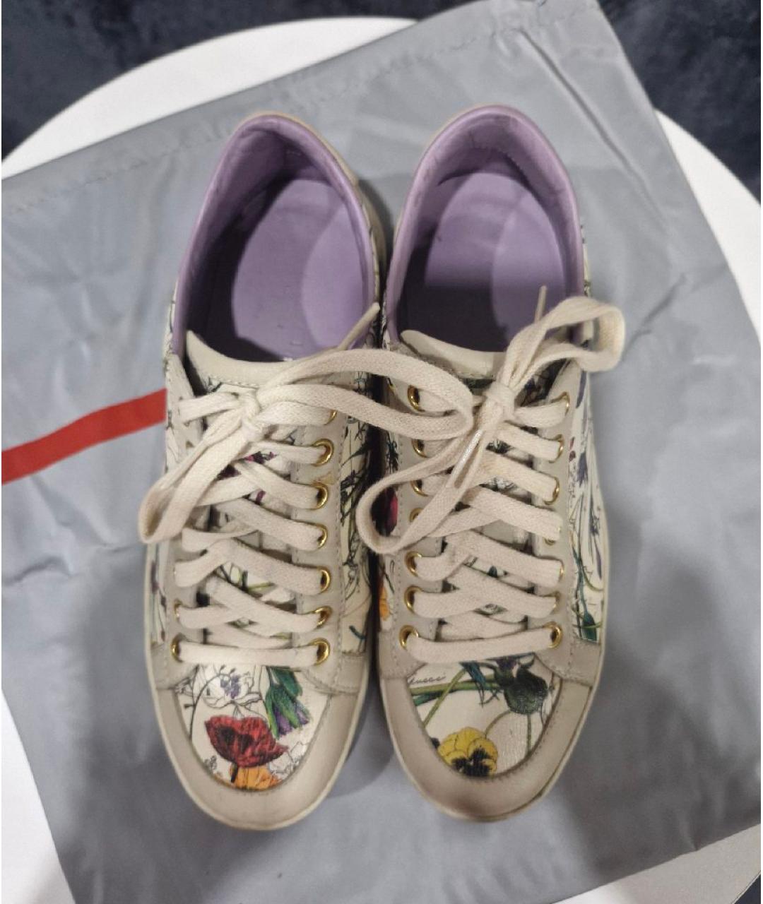 GUCCI Мульти кожаные кроссовки, фото 3