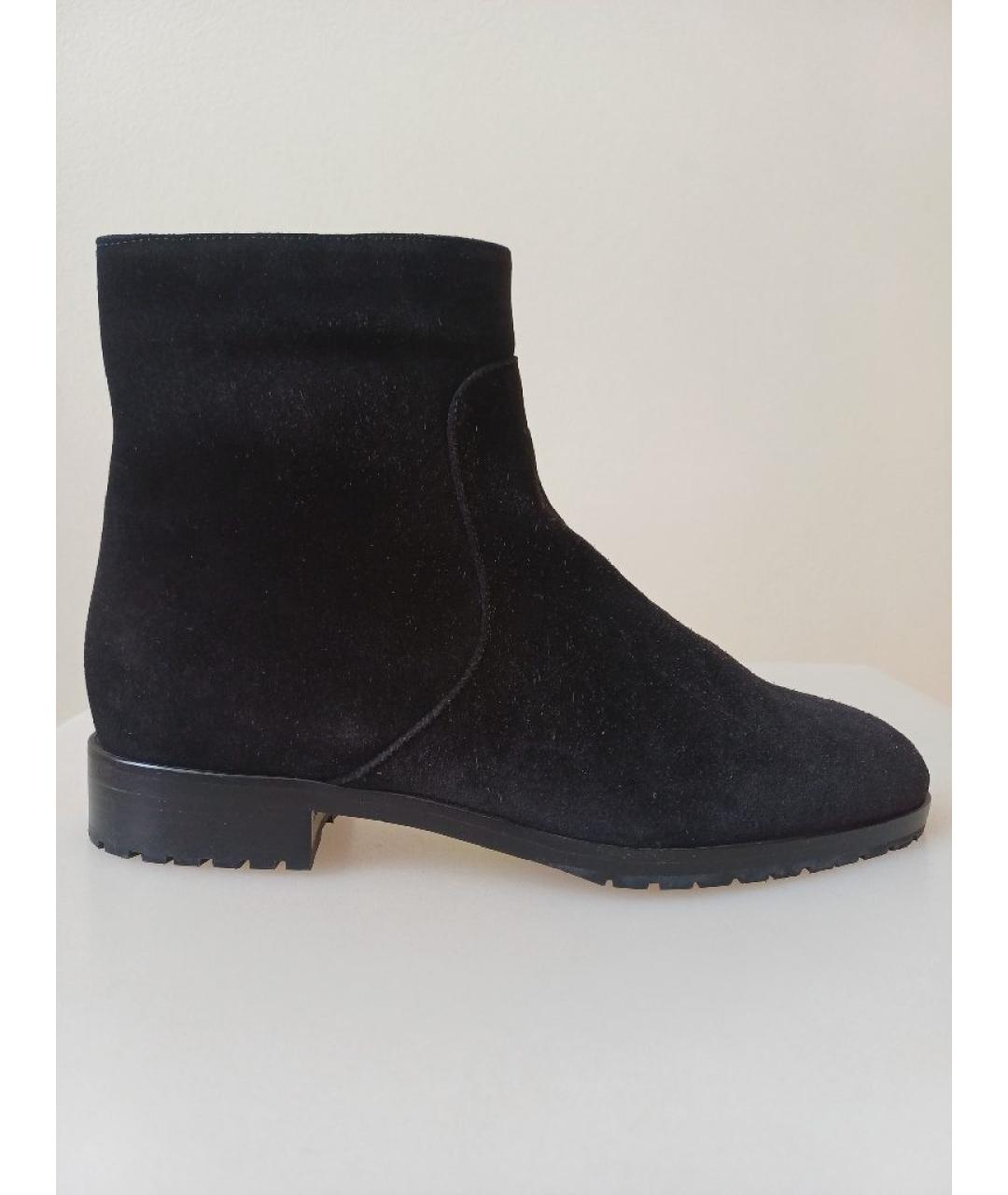 SERGIO ROSSI Черные замшевые полусапоги, фото 10