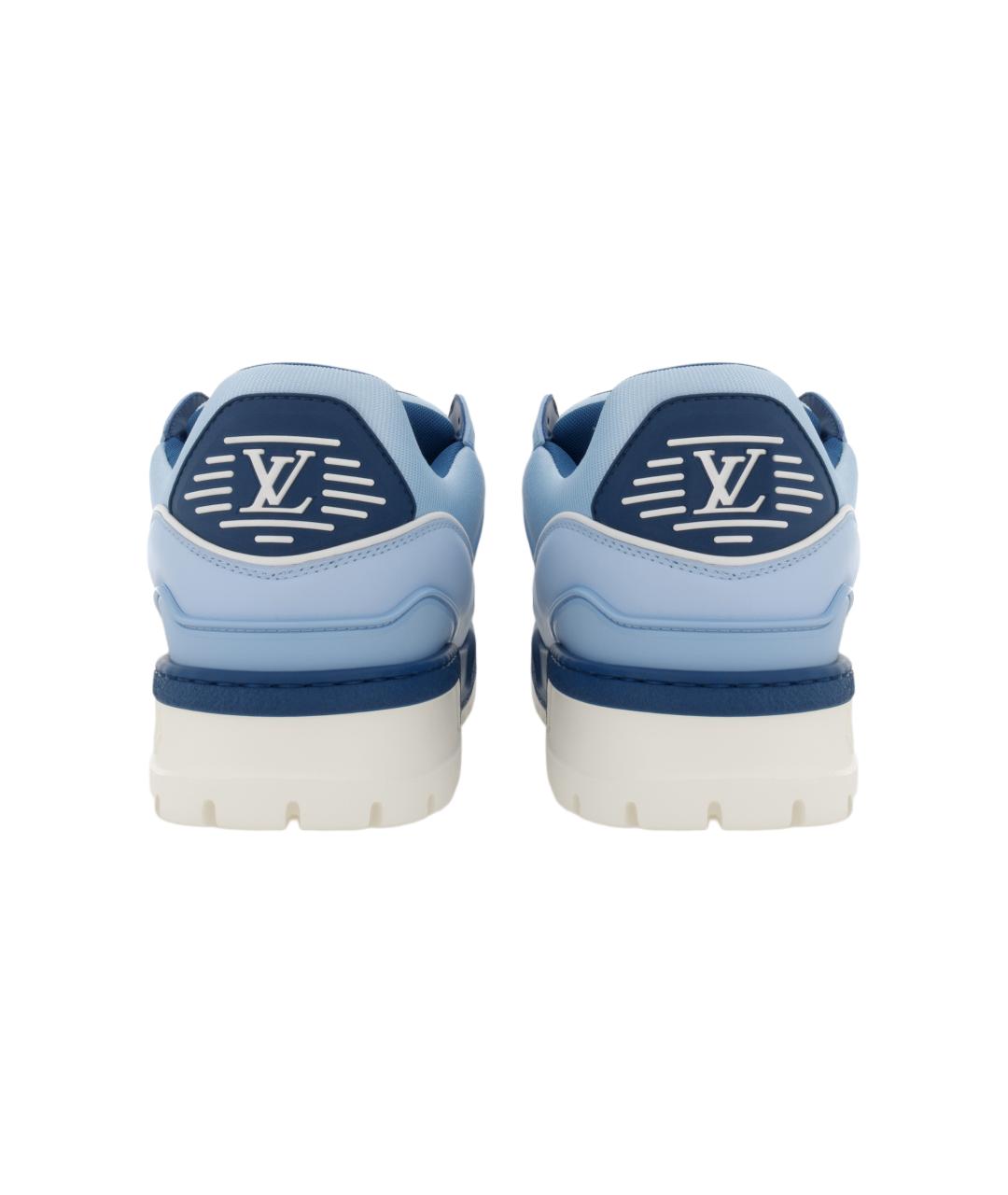 LOUIS VUITTON Синие кожаные низкие кроссовки / кеды, фото 5