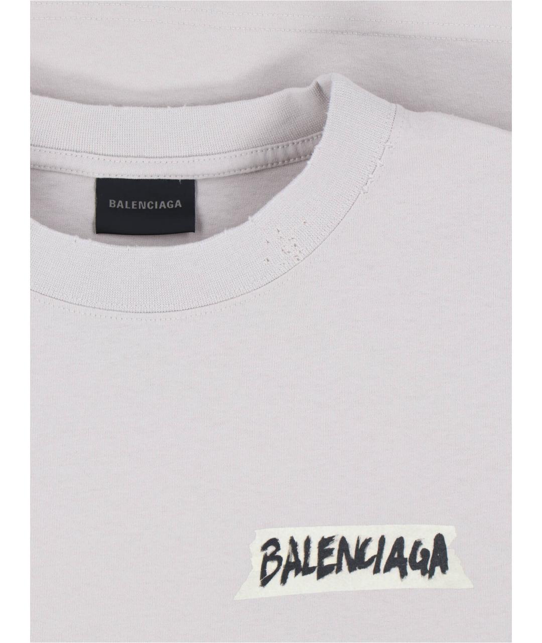 BALENCIAGA Хлопковая футболка, фото 3
