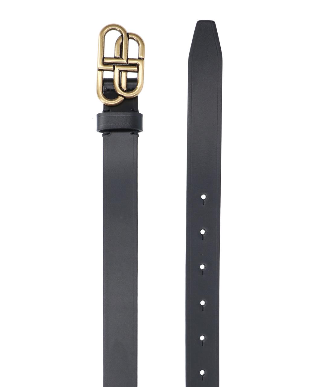 BALENCIAGA Черный кожаный ремень, фото 2