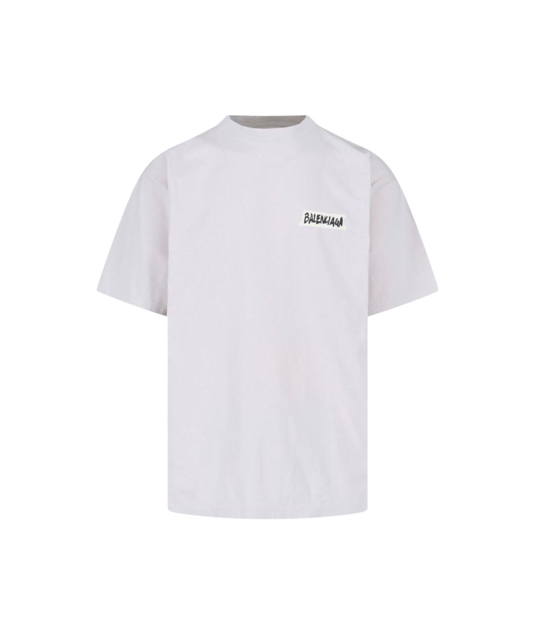 BALENCIAGA Белая хлопковая футболка, фото 1