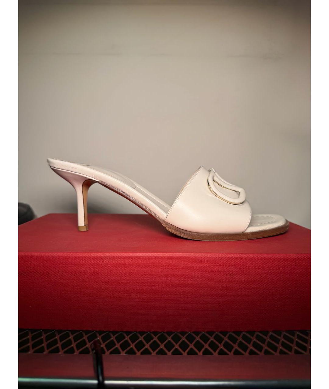 VALENTINO Белые кожаные мюли, фото 5