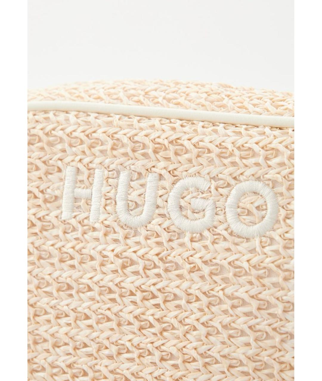 HUGO Бежевая пелетеная сумка через плечо, фото 6