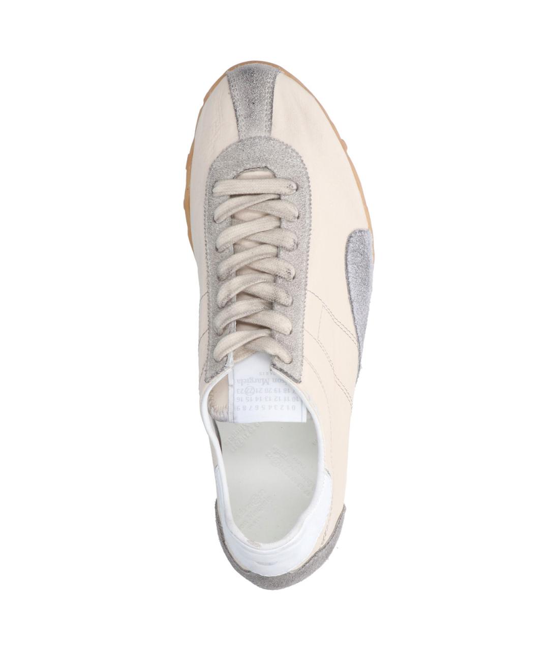 MAISON MARGIELA Белые кожаные низкие кроссовки / кеды, фото 5