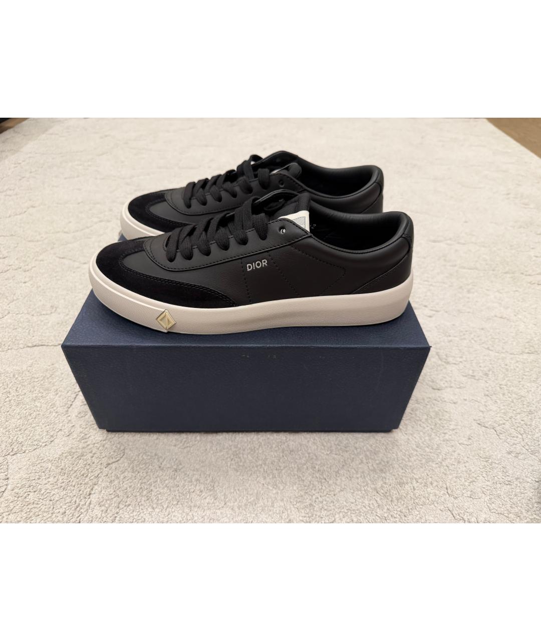CHRISTIAN DIOR Черные кожаные низкие кроссовки / кеды, фото 7