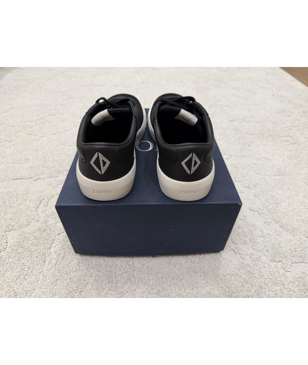 CHRISTIAN DIOR Черные кожаные низкие кроссовки / кеды, фото 3