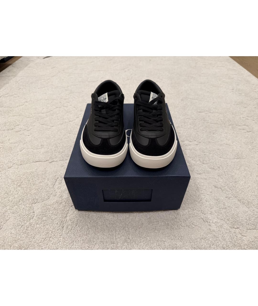CHRISTIAN DIOR Черные кожаные низкие кроссовки / кеды, фото 2