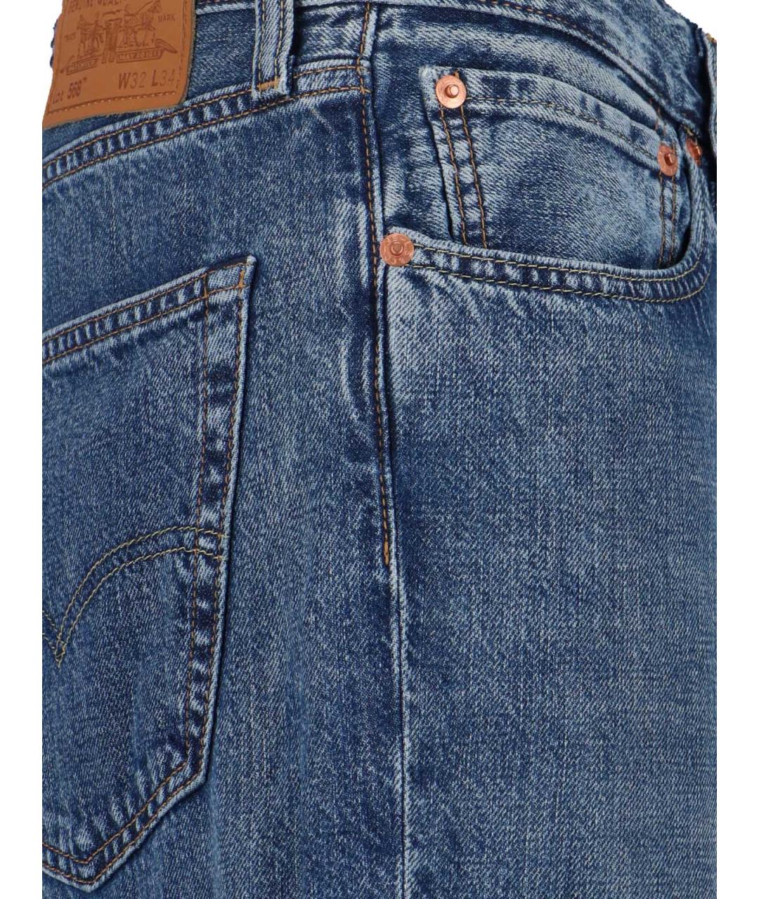 LEVI'S Синие хлопковые прямые джинсы, фото 4
