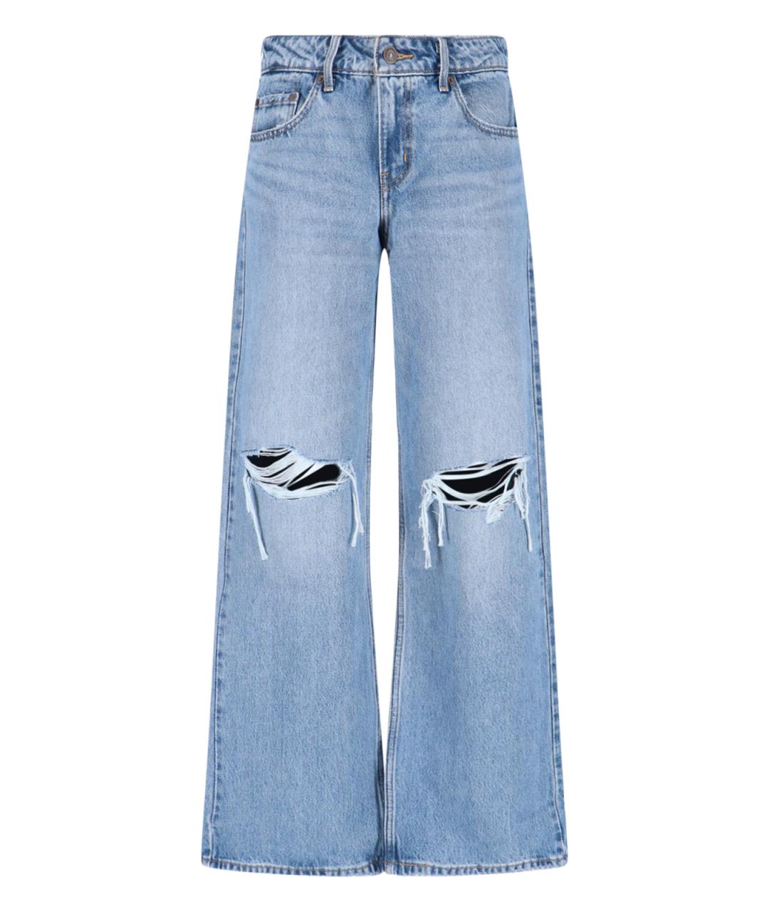 LEVI'S Голубые хлопковые прямые джинсы, фото 1