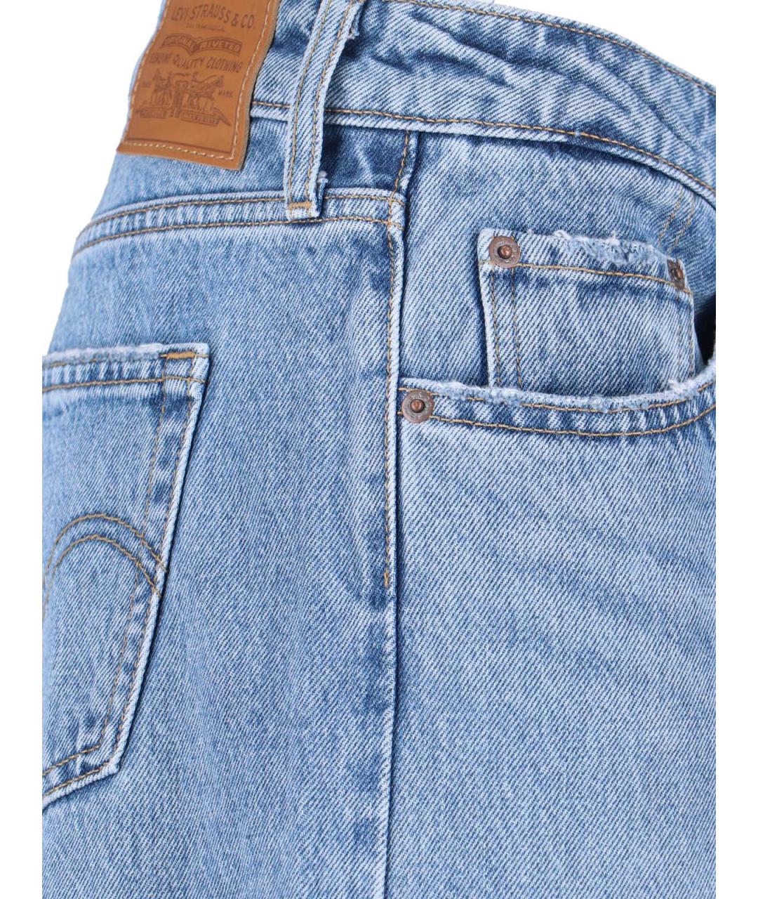 LEVI'S Голубые хлопковые прямые джинсы, фото 4