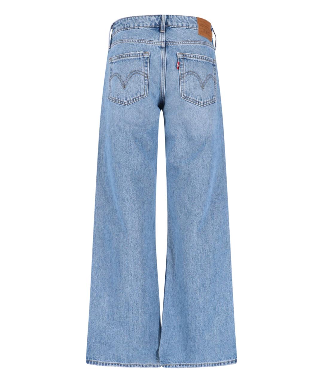LEVI'S Голубые хлопковые прямые джинсы, фото 2