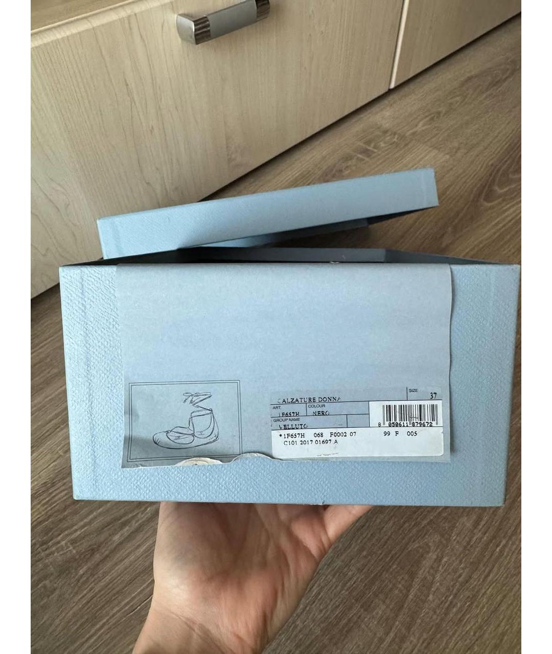 PRADA Черные замшевые балетки, фото 5