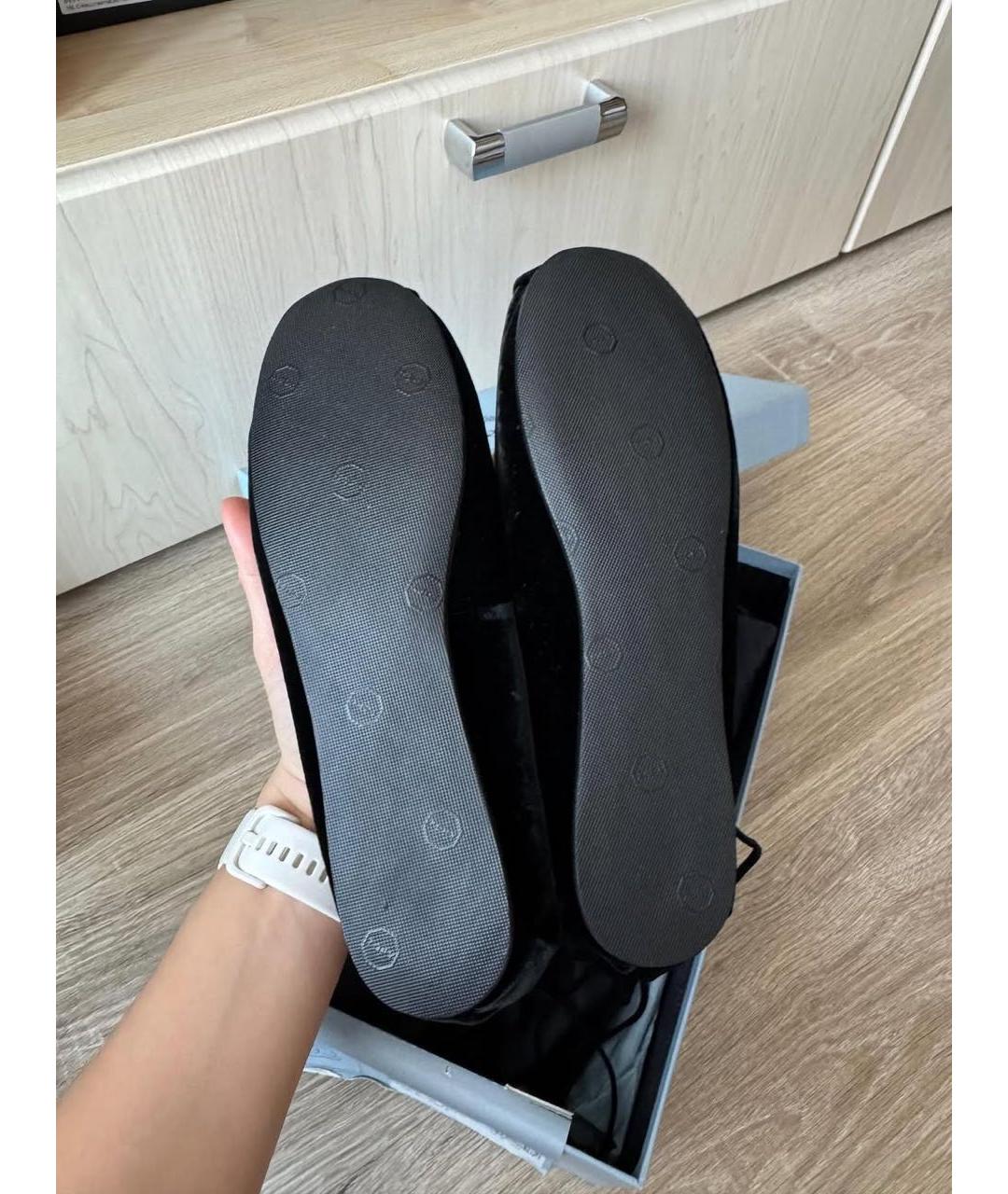 PRADA Черные замшевые балетки, фото 4