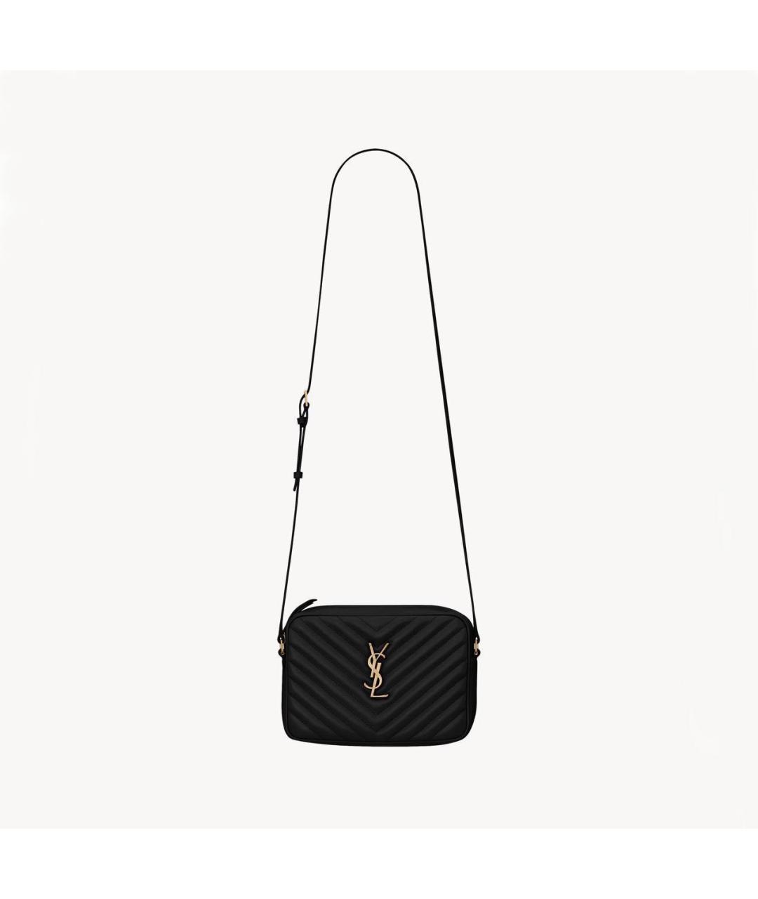 SAINT LAURENT Черная кожаная сумка через плечо, фото 3