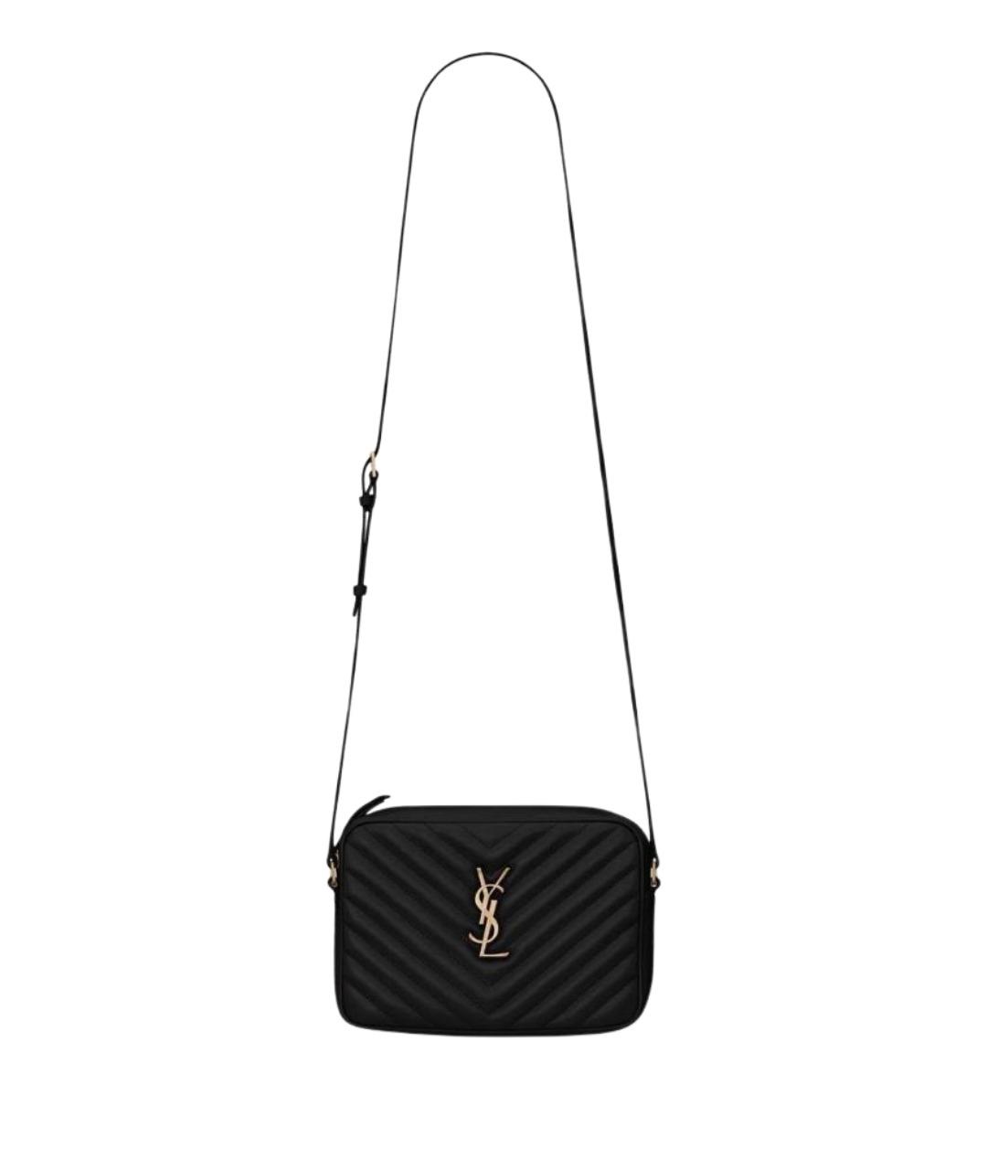 SAINT LAURENT Черная кожаная сумка через плечо, фото 1