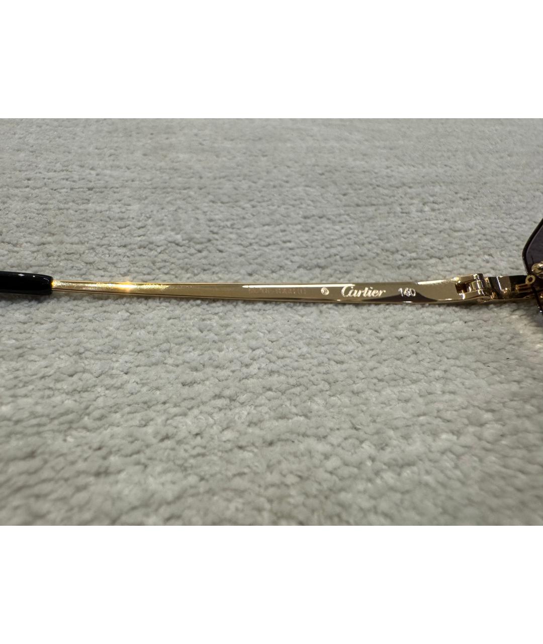 CARTIER Золотые металлические солнцезащитные очки, фото 8