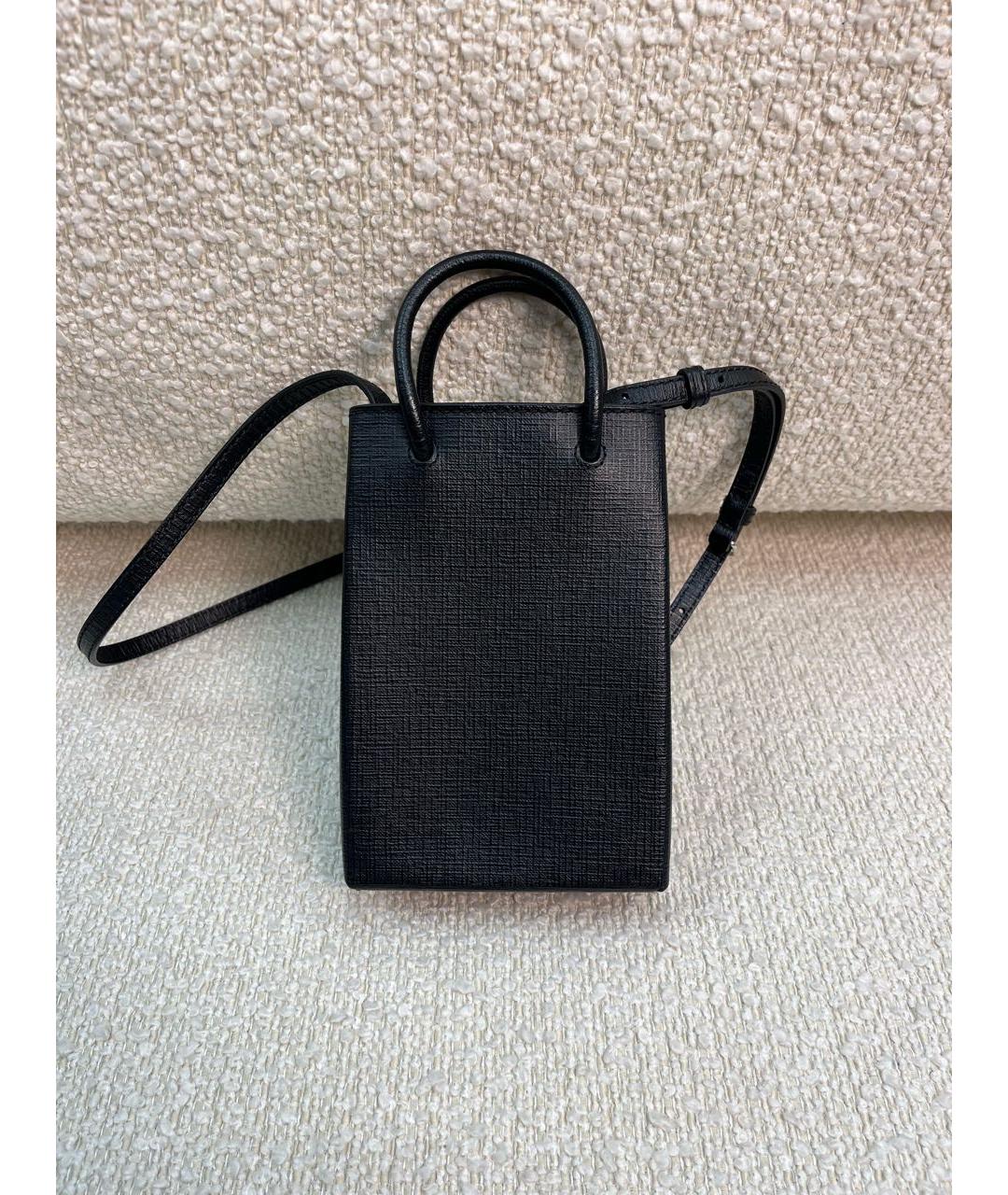 BALENCIAGA Черная кожаная сумка с короткими ручками, фото 3