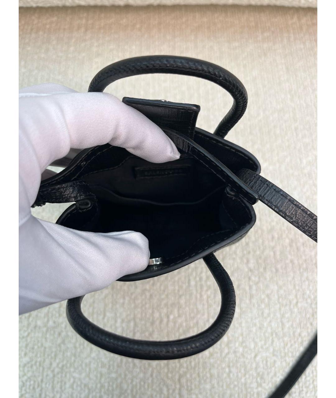 BALENCIAGA Черная кожаная сумка с короткими ручками, фото 4