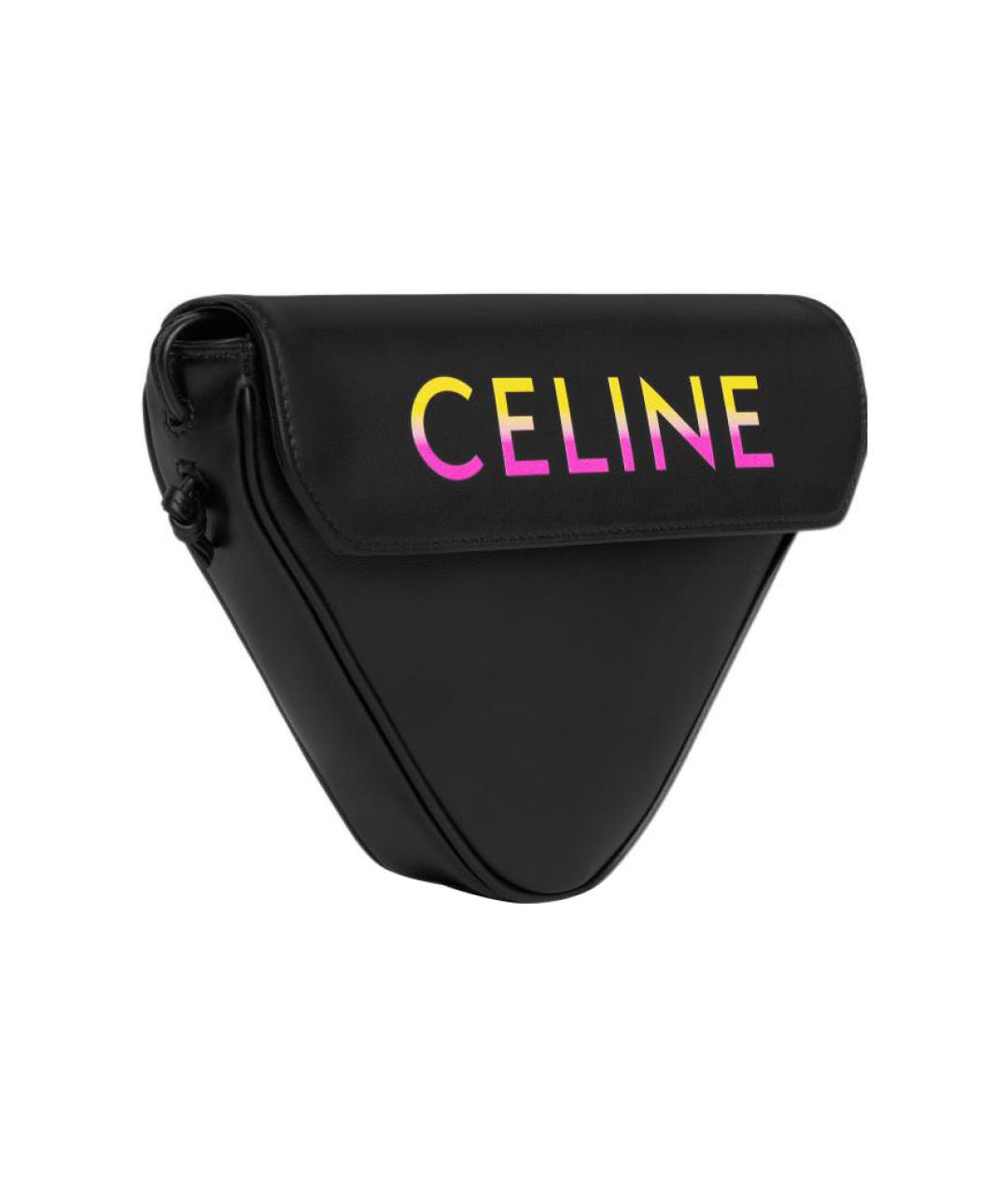 CELINE Черная кожаная сумка на плечо, фото 2