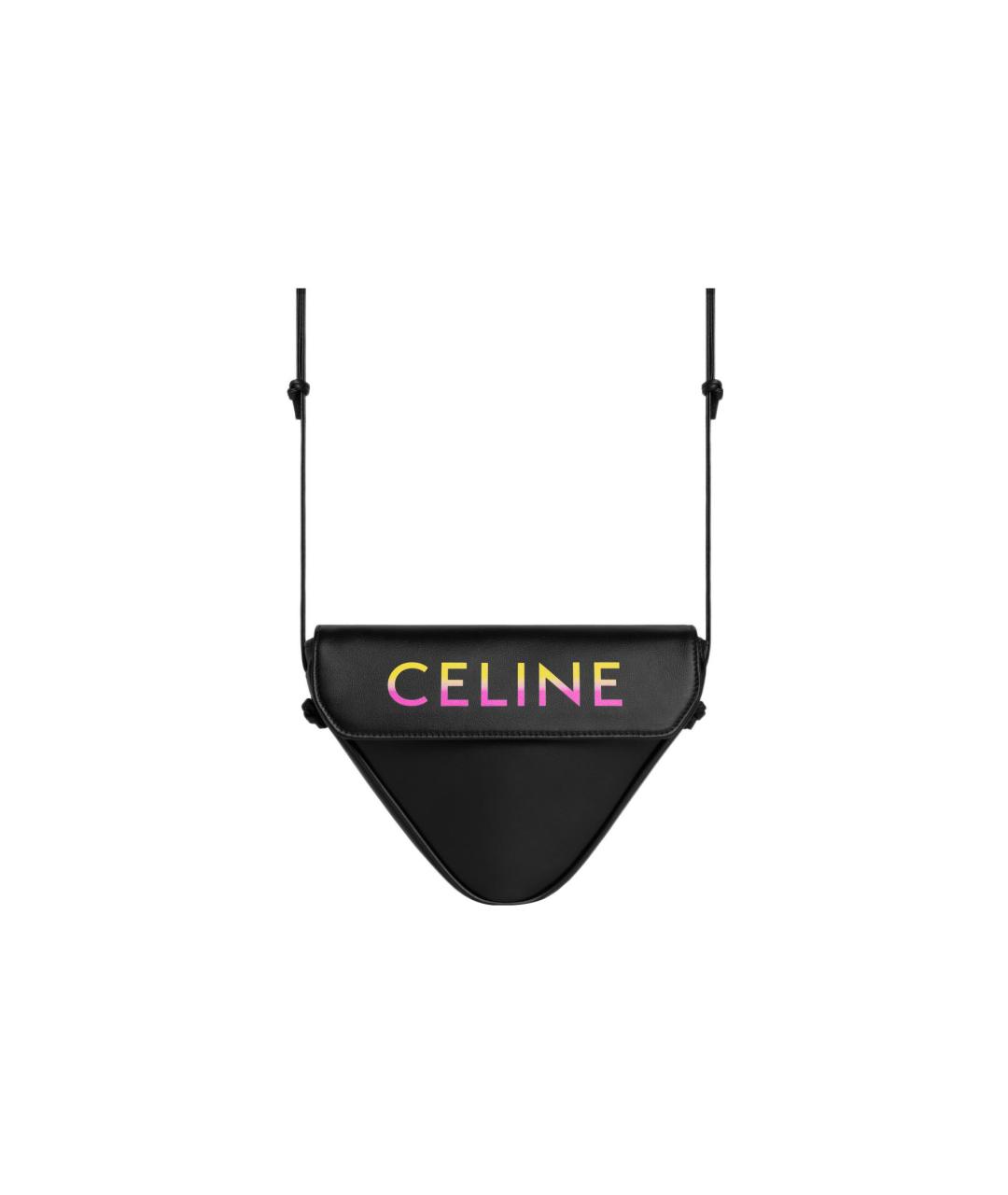 CELINE Черная кожаная сумка на плечо, фото 4