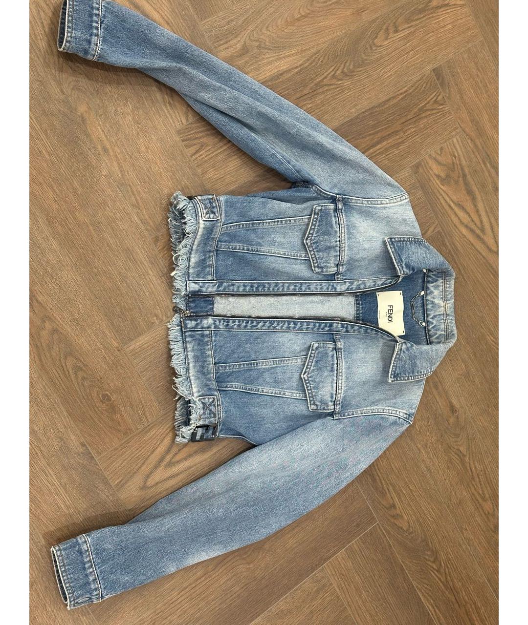 FENDI Голубая деним куртка, фото 8