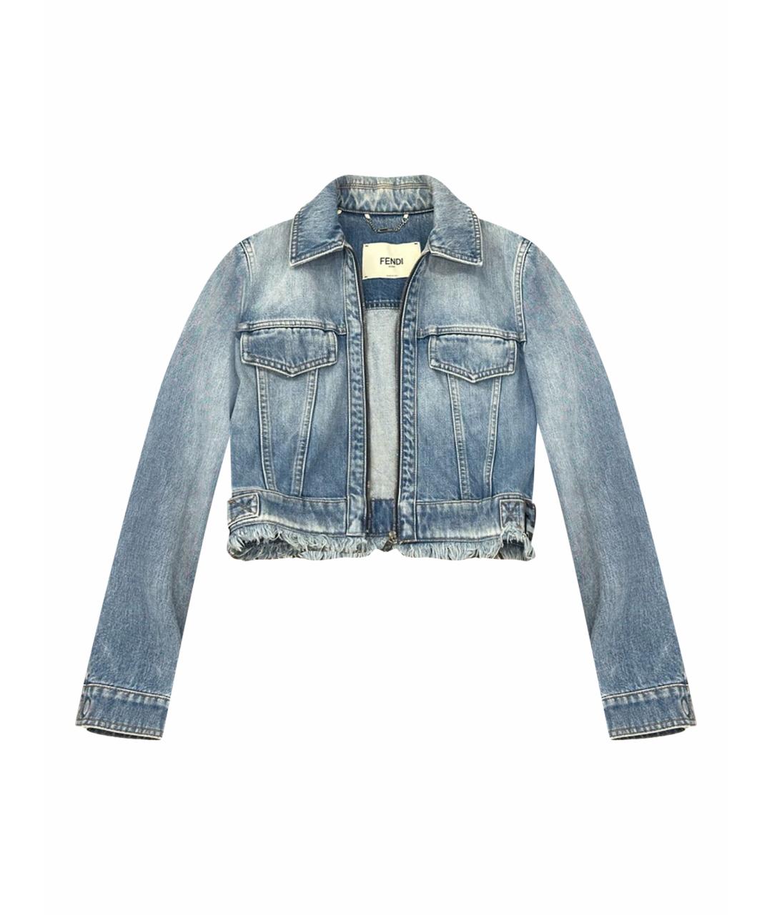 FENDI Голубая деним куртка, фото 1