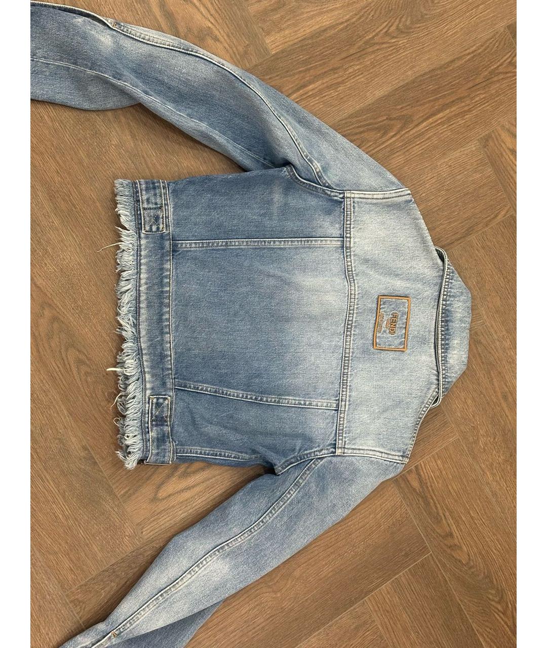 FENDI Голубая деним куртка, фото 2