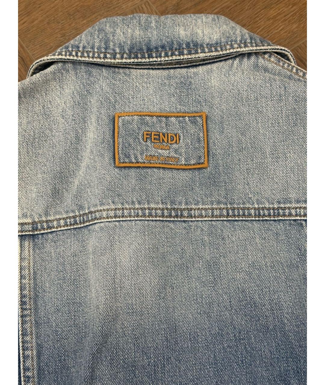 FENDI Голубая деним куртка, фото 7